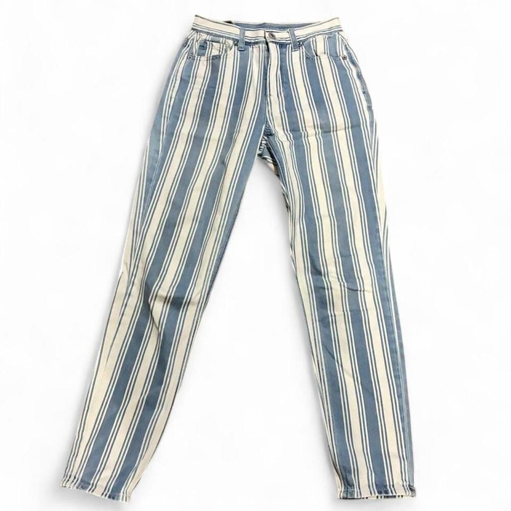 American Eagle Outfitters blue and white retro-styled pinstriped jeans Size 00